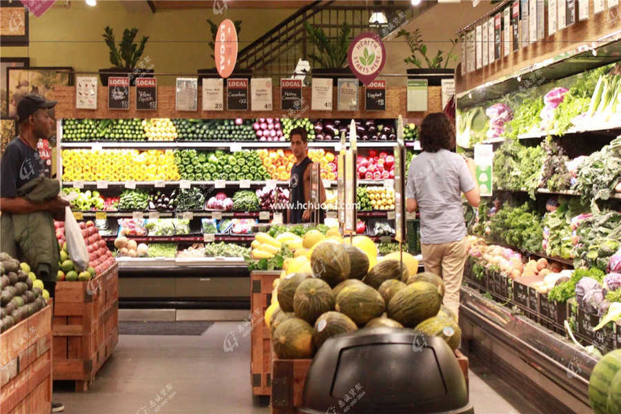 超市生鮮貨架擺放圖片